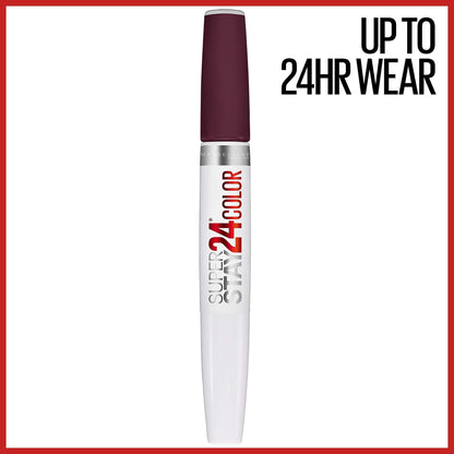 Maybelline Super Stay 24, 2 - Step Liquid Lipstick Makeup, Long Lasting Highly Pigmented Color with Moisturizing Balm, Very Cranberry, Ruby Red, 1 Count - 7DAY'S