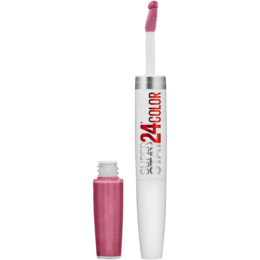 Maybelline Super Stay 24, 2 - Step Liquid Lipstick Makeup, Long Lasting Highly Pigmented Color with Moisturizing Balm, Very Cranberry, Ruby Red, 1 Count - 7DAY'S