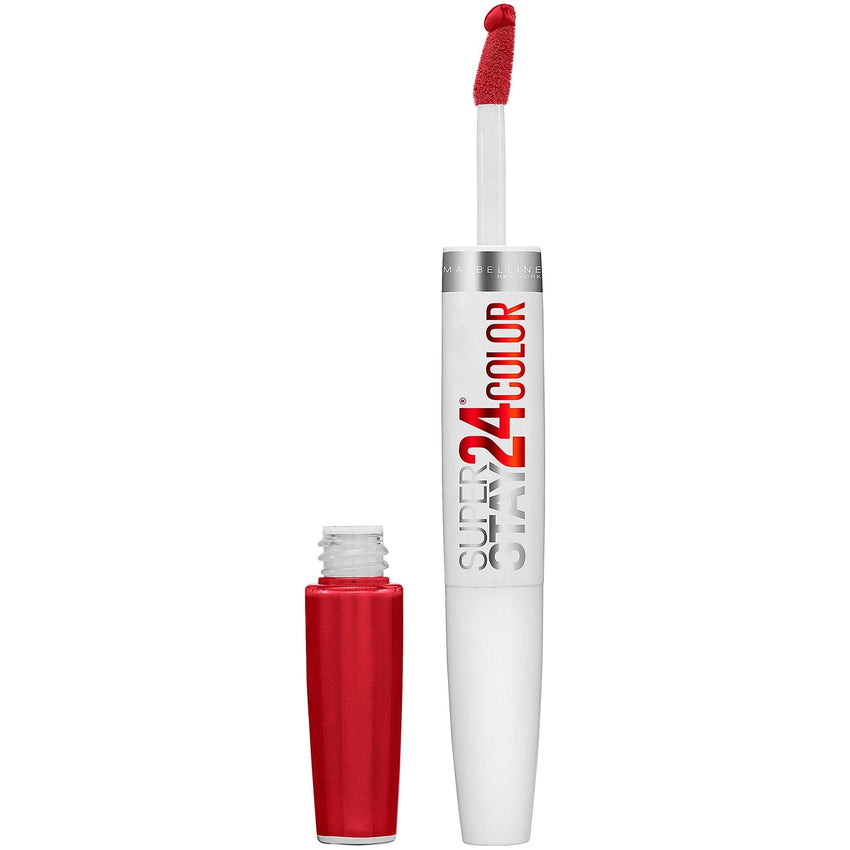 Maybelline Super Stay 24, 2 - Step Liquid Lipstick Makeup, Long Lasting Highly Pigmented Color with Moisturizing Balm, Very Cranberry, Ruby Red, 1 Count - 7DAY'S