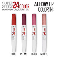 Maybelline Super Stay 24, 2 - Step Liquid Lipstick Makeup, Long Lasting Highly Pigmented Color with Moisturizing Balm, Very Cranberry, Ruby Red, 1 Count - 7DAY'S