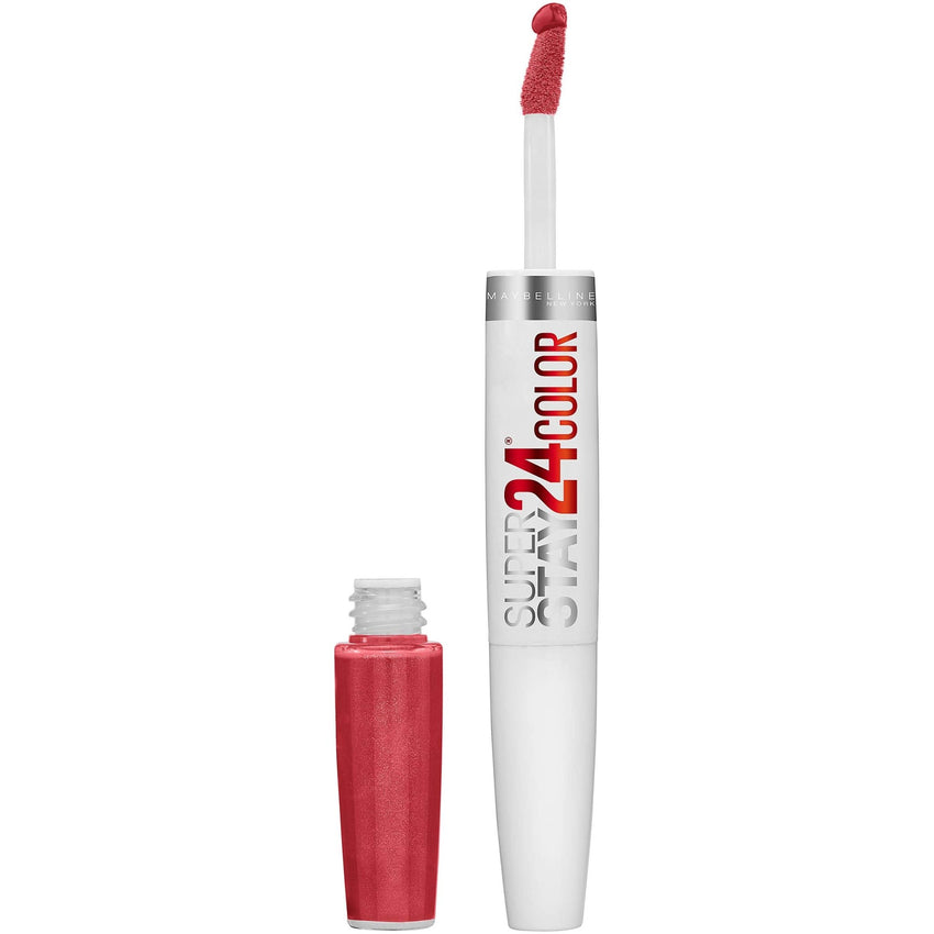 Maybelline Super Stay 24, 2 - Step Liquid Lipstick Makeup, Long Lasting Highly Pigmented Color with Moisturizing Balm, Very Cranberry, Ruby Red, 1 Count - 7DAY'S
