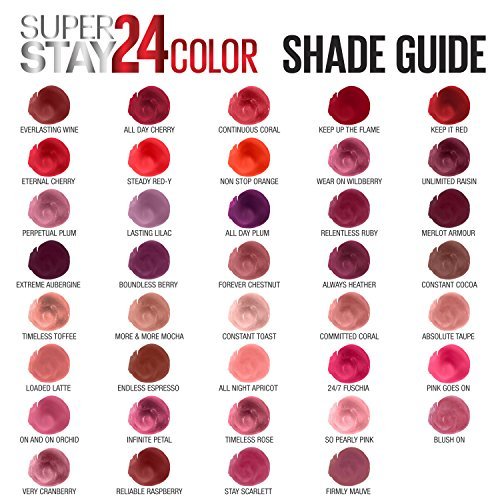 Maybelline Super Stay 24, 2 - Step Liquid Lipstick Makeup, Long Lasting Highly Pigmented Color with Moisturizing Balm, Very Cranberry, Ruby Red, 1 Count - 7DAY'S