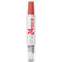 Maybelline Super Stay 24, 2 - Step Liquid Lipstick Makeup, Long Lasting Highly Pigmented Color with Moisturizing Balm, Very Cranberry, Ruby Red, 1 Count - 7DAY'S