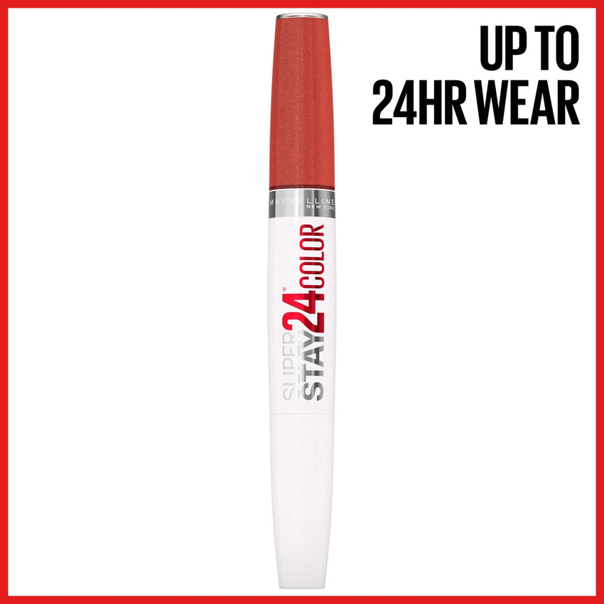 Maybelline Super Stay 24, 2 - Step Liquid Lipstick Makeup, Long Lasting Highly Pigmented Color with Moisturizing Balm, Very Cranberry, Ruby Red, 1 Count - 7DAY'S
