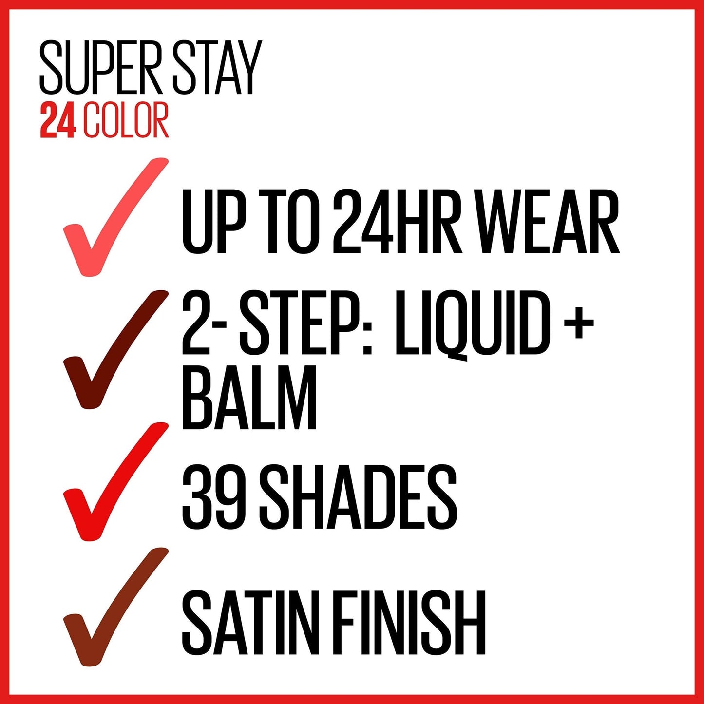 Maybelline Super Stay 24, 2 - Step Liquid Lipstick Makeup, Long Lasting Highly Pigmented Color with Moisturizing Balm, Very Cranberry, Ruby Red, 1 Count - 7DAY'S