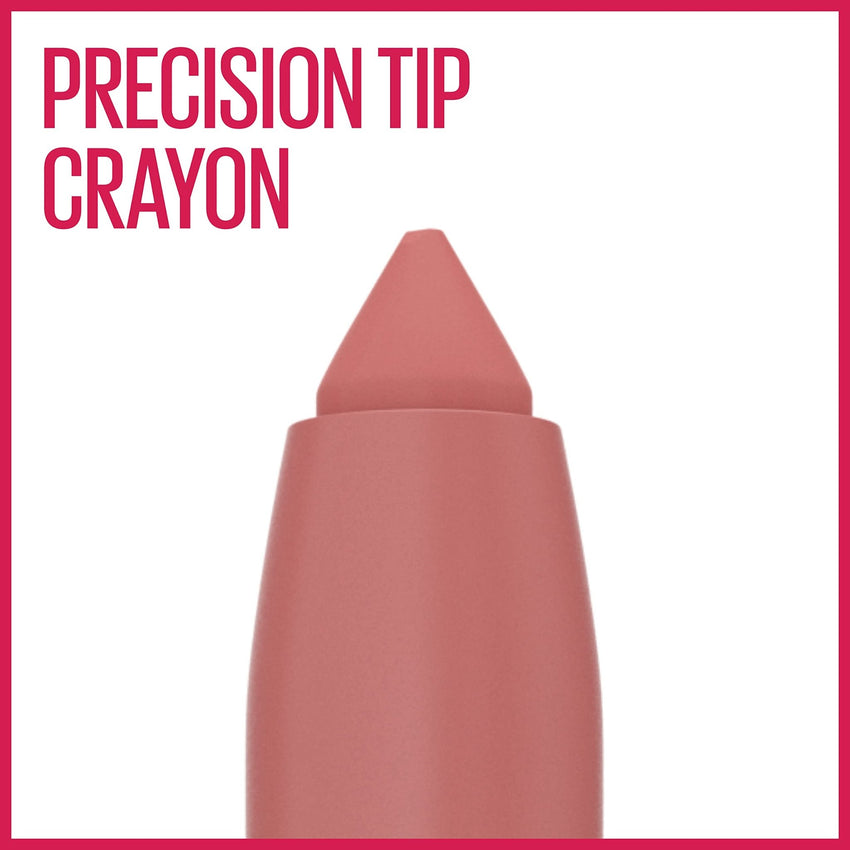 Maybelline Super Stay Ink Crayon Lipstick Makeup, Precision Tip Matte Lip Crayon with Built - in Sharpener, Longwear Up To 8Hrs, Lead The Way, Pink Beige, 1 Count - 7DAY'S