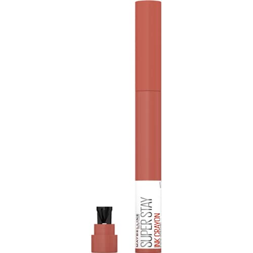 Maybelline Super Stay Ink Crayon Lipstick Makeup, Precision Tip Matte Lip Crayon with Built - in Sharpener, Longwear Up To 8Hrs, Lead The Way, Pink Beige, 1 Count - 7DAY'S