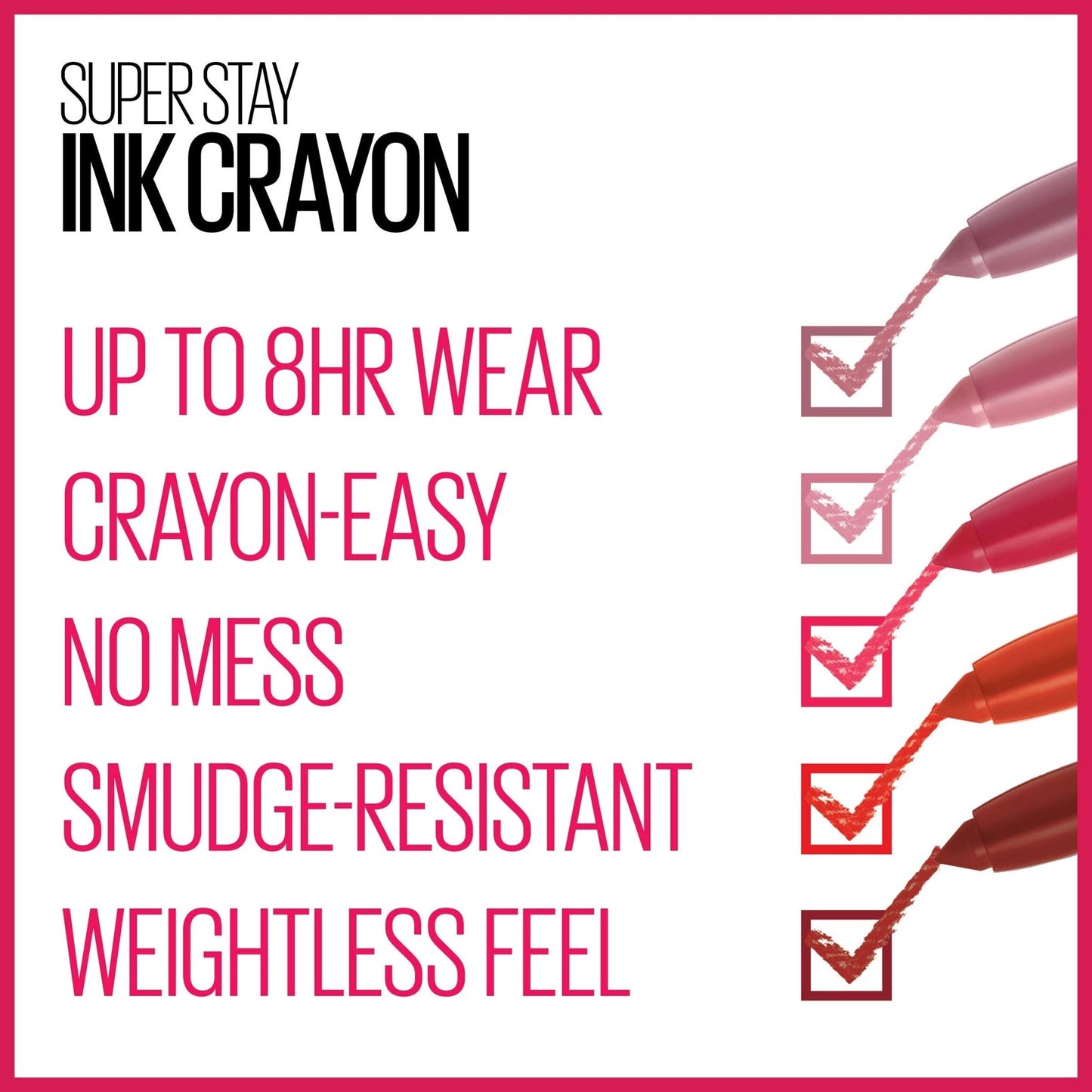 Maybelline Super Stay Ink Crayon Lipstick Makeup, Precision Tip Matte Lip Crayon with Built - in Sharpener, Longwear Up To 8Hrs, Lead The Way, Pink Beige, 1 Count - 7DAY'S