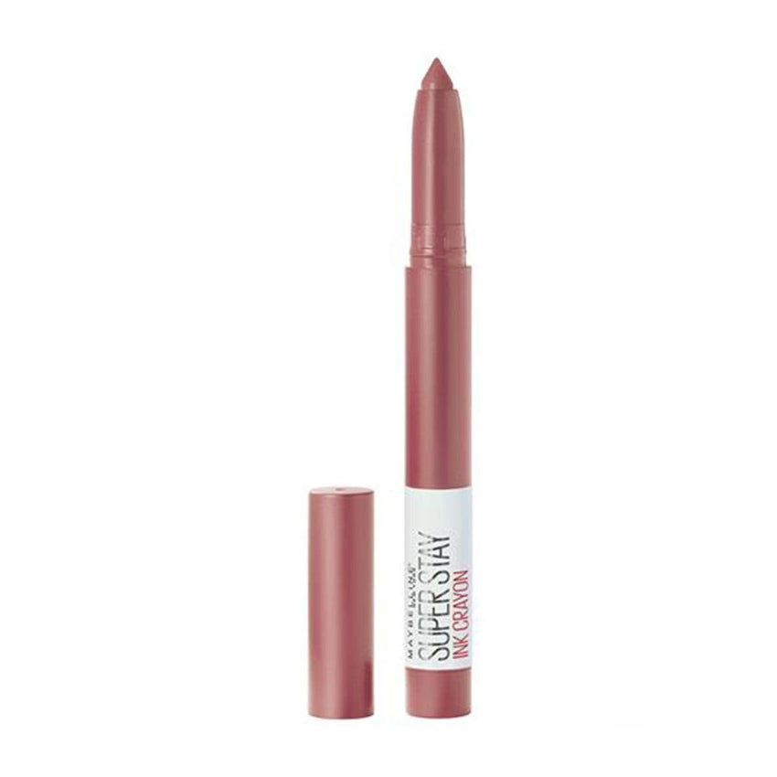 Maybelline Super Stay Ink Crayon Lipstick Makeup, Precision Tip Matte Lip Crayon with Built - in Sharpener, Longwear Up To 8Hrs, Lead The Way, Pink Beige, 1 Count - 7DAY'S