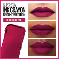 Maybelline Super Stay Ink Crayon Lipstick Makeup, Precision Tip Matte Lip Crayon with Built - in Sharpener, Longwear Up To 8Hrs, Lead The Way, Pink Beige, 1 Count - 7DAY'S