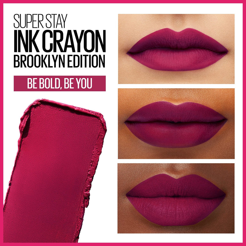 Maybelline Super Stay Ink Crayon Lipstick Makeup, Precision Tip Matte Lip Crayon with Built - in Sharpener, Longwear Up To 8Hrs, Lead The Way, Pink Beige, 1 Count - 7DAY'S