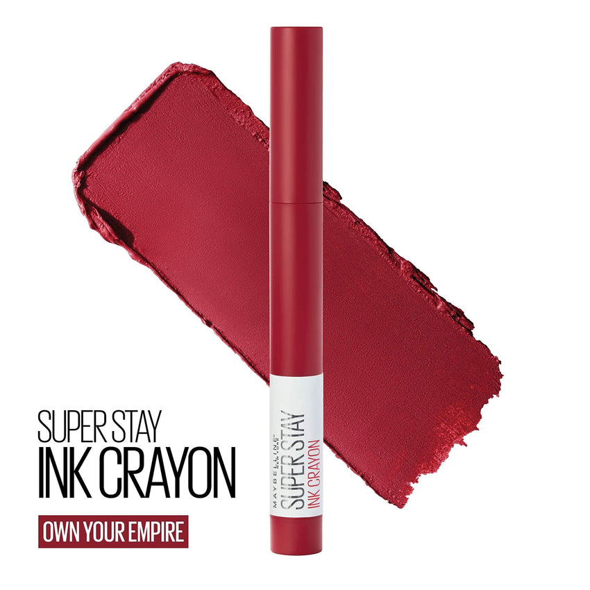 Maybelline Super Stay Ink Crayon Lipstick Makeup, Precision Tip Matte Lip Crayon with Built - in Sharpener, Longwear Up To 8Hrs, Lead The Way, Pink Beige, 1 Count - 7DAY'S