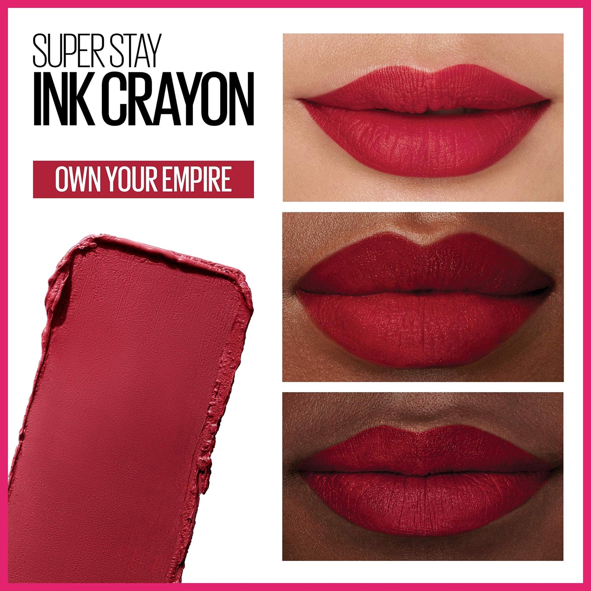 Maybelline Super Stay Ink Crayon Lipstick Makeup, Precision Tip Matte Lip Crayon with Built - in Sharpener, Longwear Up To 8Hrs, Lead The Way, Pink Beige, 1 Count - 7DAY'S