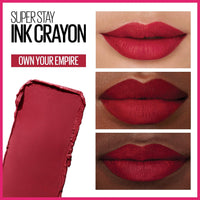 Maybelline Super Stay Ink Crayon Lipstick Makeup, Precision Tip Matte Lip Crayon with Built - in Sharpener, Longwear Up To 8Hrs, Lead The Way, Pink Beige, 1 Count - 7DAY'S