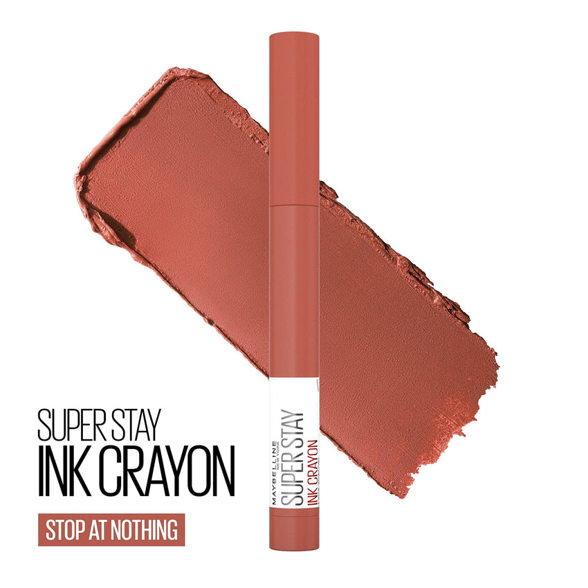 Maybelline Super Stay Ink Crayon Lipstick Makeup, Precision Tip Matte Lip Crayon with Built - in Sharpener, Longwear Up To 8Hrs, Lead The Way, Pink Beige, 1 Count - 7DAY'S
