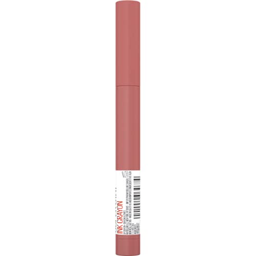 Maybelline Super Stay Ink Crayon Lipstick Makeup, Precision Tip Matte Lip Crayon with Built - in Sharpener, Longwear Up To 8Hrs, Lead The Way, Pink Beige, 1 Count - 7DAY'S