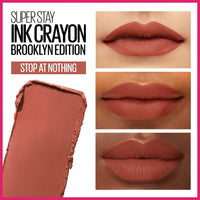 Maybelline Super Stay Ink Crayon Lipstick Makeup, Precision Tip Matte Lip Crayon with Built - in Sharpener, Longwear Up To 8Hrs, Lead The Way, Pink Beige, 1 Count - 7DAY'S