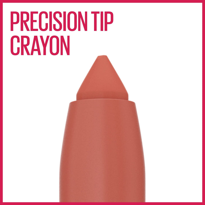 Maybelline Super Stay Ink Crayon Lipstick Makeup, Precision Tip Matte Lip Crayon with Built - in Sharpener, Longwear Up To 8Hrs, Lead The Way, Pink Beige, 1 Count - 7DAY'S