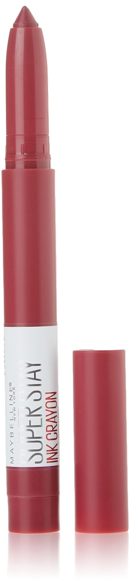 Maybelline Super Stay Ink Crayon Lipstick Makeup, Precision Tip Matte Lip Crayon with Built - in Sharpener, Longwear Up To 8Hrs, Lead The Way, Pink Beige, 1 Count - 7DAY'S