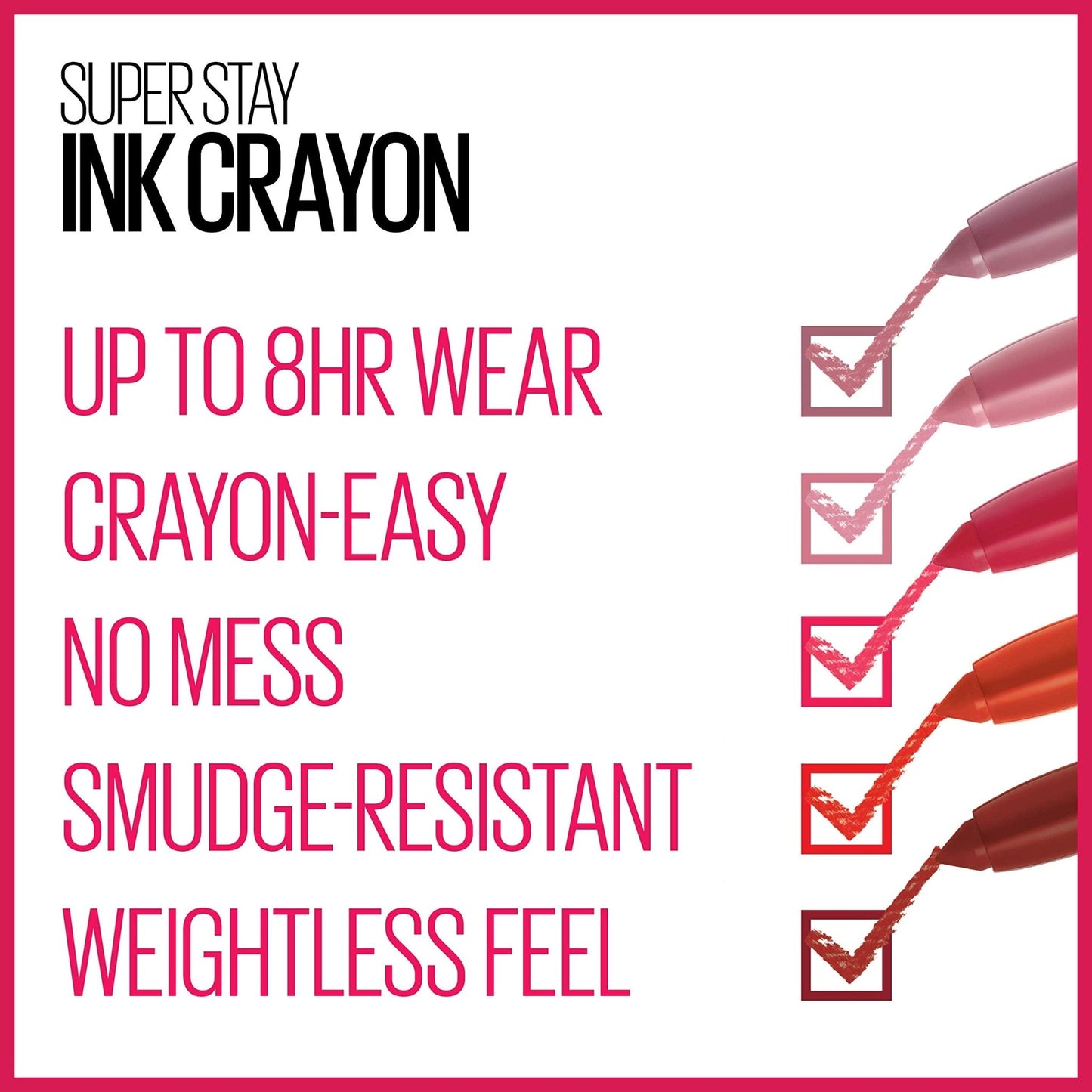 Maybelline Super Stay Ink Crayon Lipstick Makeup, Precision Tip Matte Lip Crayon with Built - in Sharpener, Longwear Up To 8Hrs, Lead The Way, Pink Beige, 1 Count - 7DAY'S