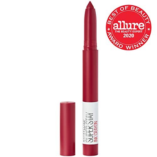 Maybelline Super Stay Ink Crayon Lipstick Makeup, Precision Tip Matte Lip Crayon with Built - in Sharpener, Longwear Up To 8Hrs, Lead The Way, Pink Beige, 1 Count - 7DAY'S