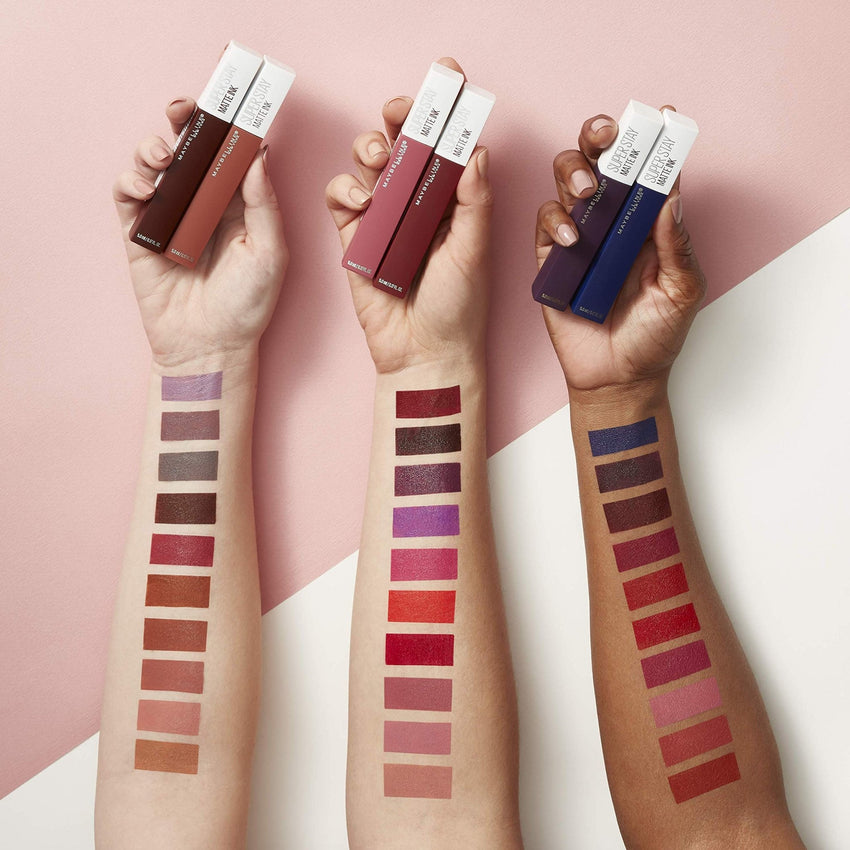 Maybelline Super Stay Matte Ink Liquid Lipstick Makeup, Long Lasting High Impact Color, Up to 16H Wear, Pioneer, Blue Red, 1 Count, Packaging May Vary - 7DAY'S