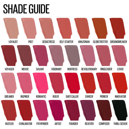 Maybelline Super Stay Matte Ink Liquid Lipstick Makeup, Long Lasting High Impact Color, Up to 16H Wear, Pioneer, Blue Red, 1 Count, Packaging May Vary - 7DAY'S