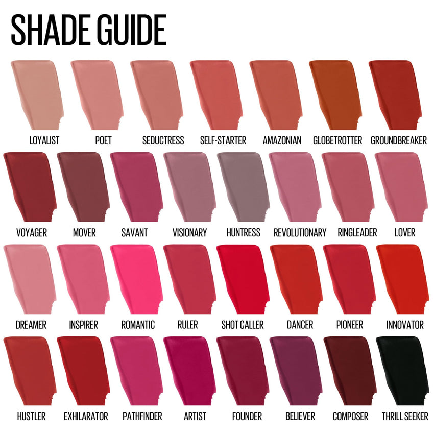 Maybelline Super Stay Matte Ink Liquid Lipstick Makeup, Long Lasting High Impact Color, Up to 16H Wear, Pioneer, Blue Red, 1 Count, Packaging May Vary - 7DAY'S