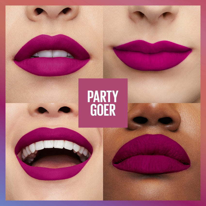 Maybelline Super Stay Matte Ink Liquid Lipstick Makeup, Long Lasting High Impact Color, Up to 16H Wear, Pioneer, Blue Red, 1 Count, Packaging May Vary - 7DAY'S