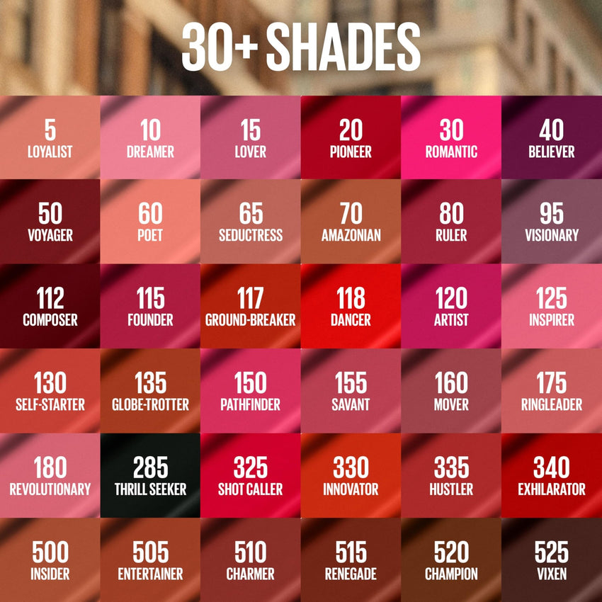 Maybelline Super Stay Matte Ink Liquid Lipstick Makeup, Long Lasting High Impact Color, Up to 16H Wear, Pioneer, Blue Red, 1 Count, Packaging May Vary - 7DAY'S