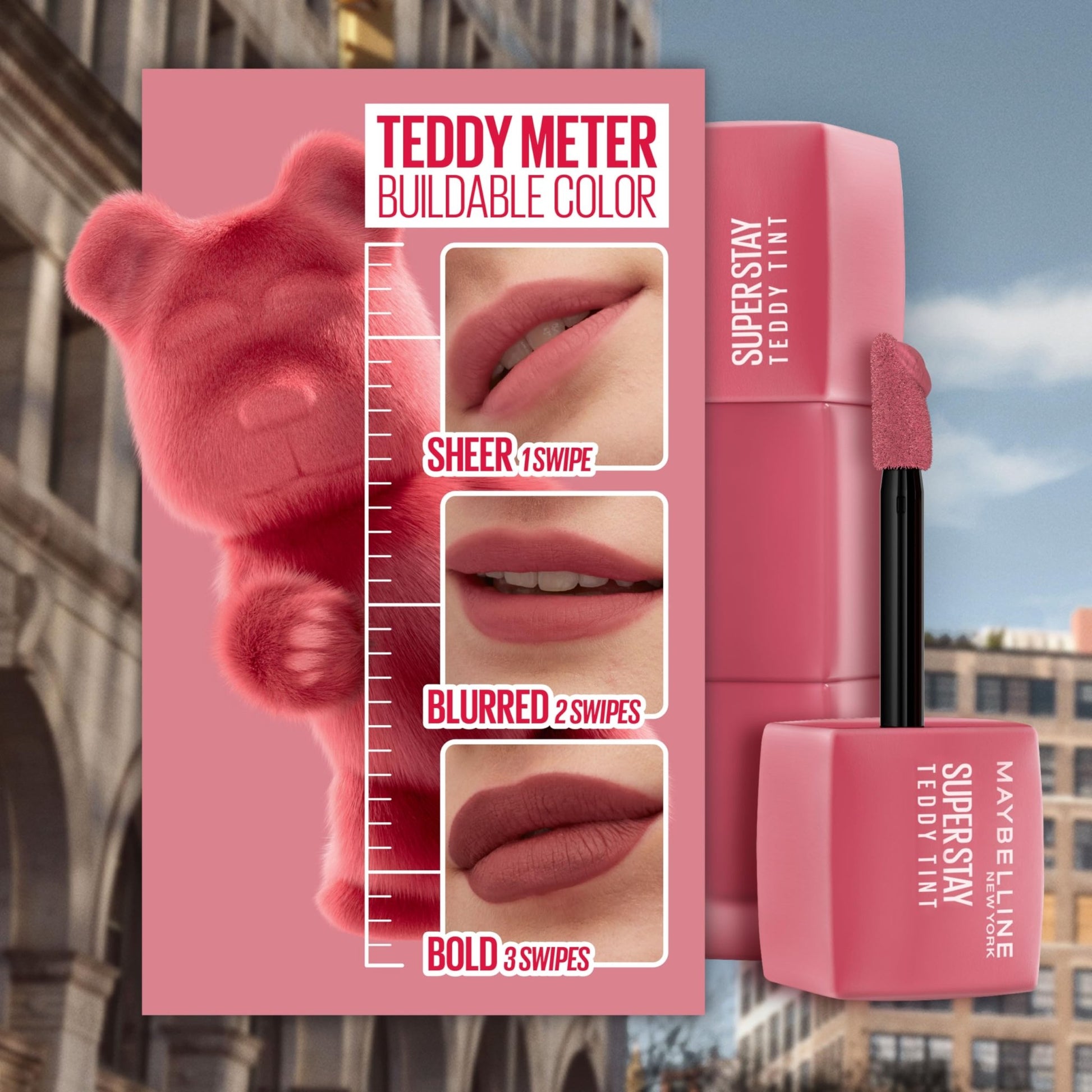 Maybelline Super Stay Teddy Lip Tint, Long Lasting Matte Lipstick For Up To 12HR Wear, Kneehigh, 1 Count - 7DAY'S