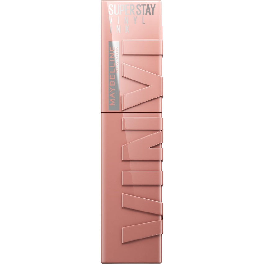 Maybelline Super Stay Vinyl Ink Longwear No - Budge Liquid Lipcolor Makeup, Highly Pigmented Color and Instant Shine, Cheeky, Rose Nude Lipstick, 0.14 fl oz, 1 Count - 7DAY'S