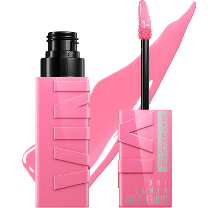 Maybelline Super Stay Vinyl Ink Longwear No - Budge Liquid Lipcolor Makeup, Highly Pigmented Color and Instant Shine, Cheeky, Rose Nude Lipstick, 0.14 fl oz, 1 Count - 7DAY'S