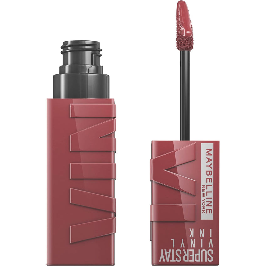 Maybelline Super Stay Vinyl Ink Longwear No - Budge Liquid Lipcolor Makeup, Highly Pigmented Color and Instant Shine, Cheeky, Rose Nude Lipstick, 0.14 fl oz, 1 Count - 7DAY'S