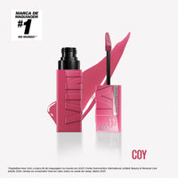 Maybelline Super Stay Vinyl Ink Longwear No - Budge Liquid Lipcolor Makeup, Highly Pigmented Color and Instant Shine, Cheeky, Rose Nude Lipstick, 0.14 fl oz, 1 Count - 7DAY'S