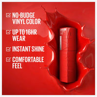 Maybelline Super Stay Vinyl Ink Longwear No - Budge Liquid Lipcolor Makeup, Highly Pigmented Color and Instant Shine, Cheeky, Rose Nude Lipstick, 0.14 fl oz, 1 Count - 7DAY'S