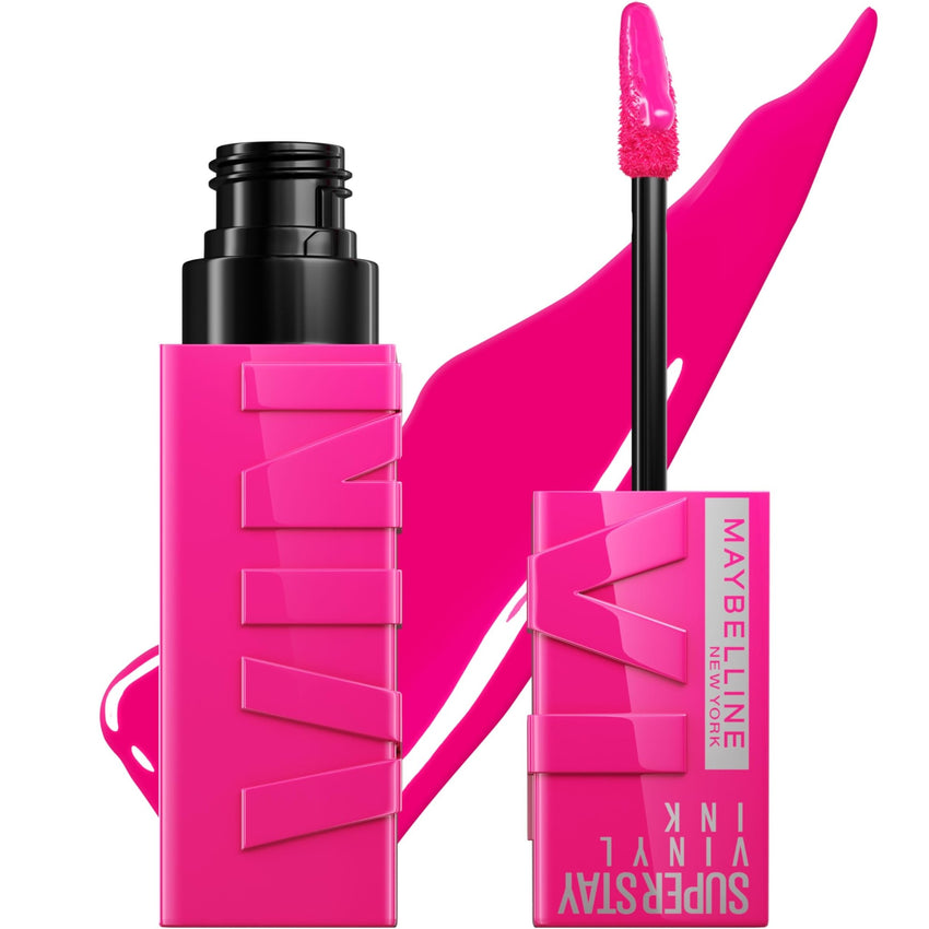 Maybelline Super Stay Vinyl Ink Longwear No - Budge Liquid Lipcolor Makeup, Highly Pigmented Color and Instant Shine, Cheeky, Rose Nude Lipstick, 0.14 fl oz, 1 Count - 7DAY'S