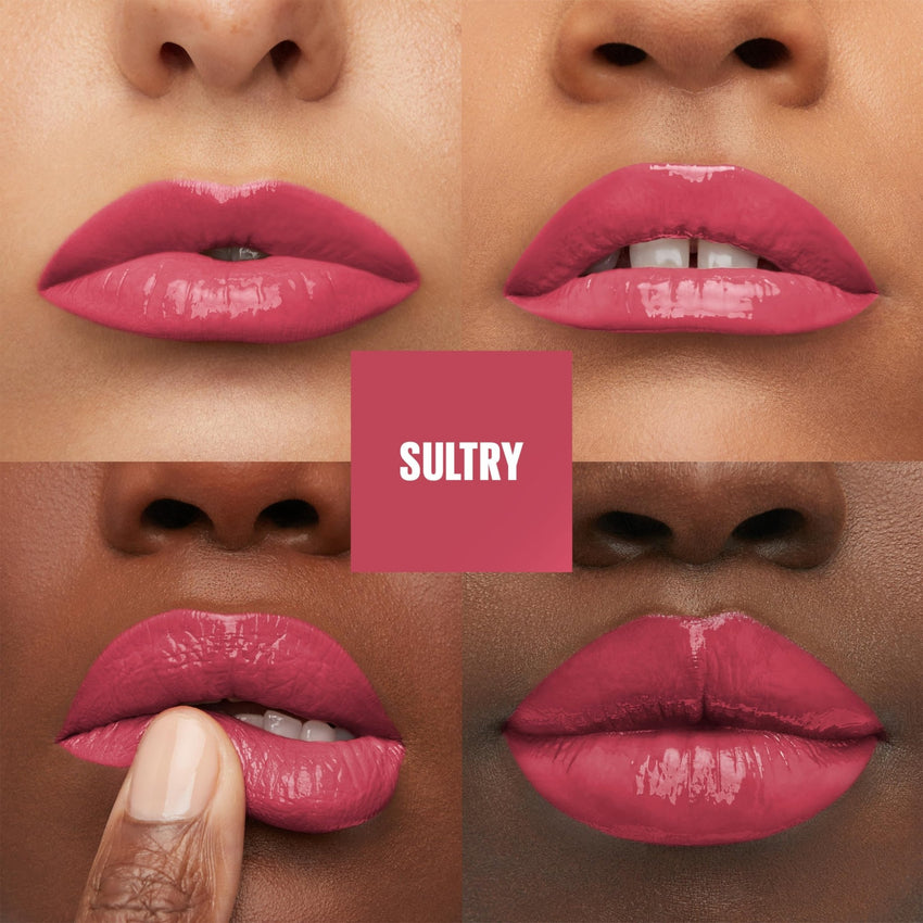 Maybelline Super Stay Vinyl Ink Longwear No - Budge Liquid Lipcolor Makeup, Highly Pigmented Color and Instant Shine, Cheeky, Rose Nude Lipstick, 0.14 fl oz, 1 Count - 7DAY'S