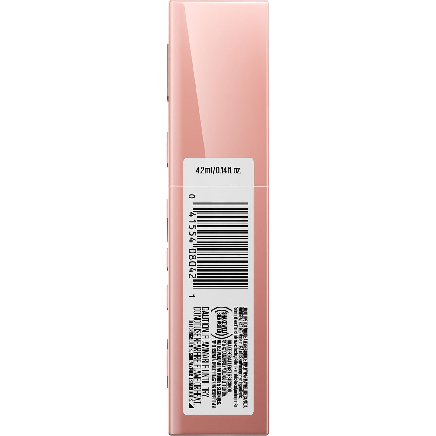 Maybelline Super Stay Vinyl Ink Longwear No - Budge Liquid Lipcolor Makeup, Highly Pigmented Color and Instant Shine, Cheeky, Rose Nude Lipstick, 0.14 fl oz, 1 Count - 7DAY'S