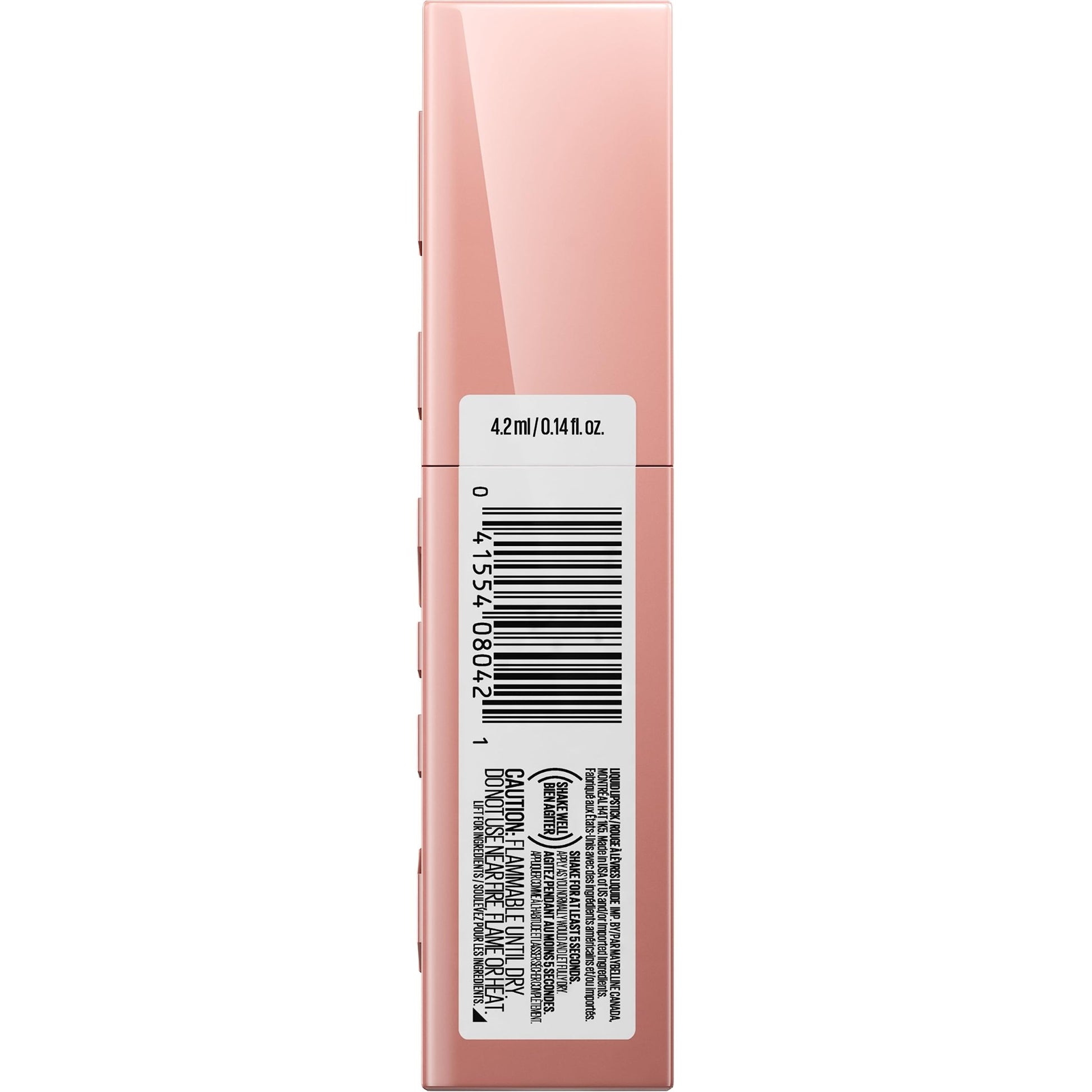 Maybelline Super Stay Vinyl Ink Longwear No - Budge Liquid Lipcolor Makeup, Highly Pigmented Color and Instant Shine, Cheeky, Rose Nude Lipstick, 0.14 fl oz, 1 Count - 7DAY'S