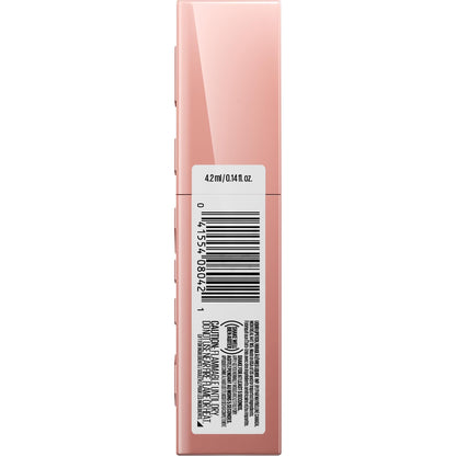 Maybelline Super Stay Vinyl Ink Longwear No - Budge Liquid Lipcolor Makeup, Highly Pigmented Color and Instant Shine, Cheeky, Rose Nude Lipstick, 0.14 fl oz, 1 Count - 7DAY'S
