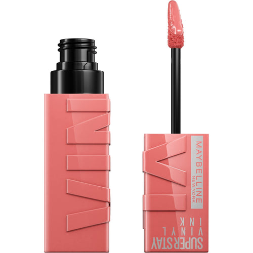 Maybelline Super Stay Vinyl Ink Longwear No - Budge Liquid Lipcolor Makeup, Highly Pigmented Color and Instant Shine, Cheeky, Rose Nude Lipstick, 0.14 fl oz, 1 Count - 7DAY'S