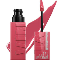 Maybelline Super Stay Vinyl Ink Longwear No - Budge Liquid Lipcolor Makeup, Highly Pigmented Color and Instant Shine, Cheeky, Rose Nude Lipstick, 0.14 fl oz, 1 Count - 7DAY'S