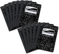 Mead Composition Notebook, 3 Pack, Wide Ruled Paper, 7 - 1/2" x 9 - 3/4", 100 Sheets per Comp Book, Black Marble (38301) - 7DAY'S