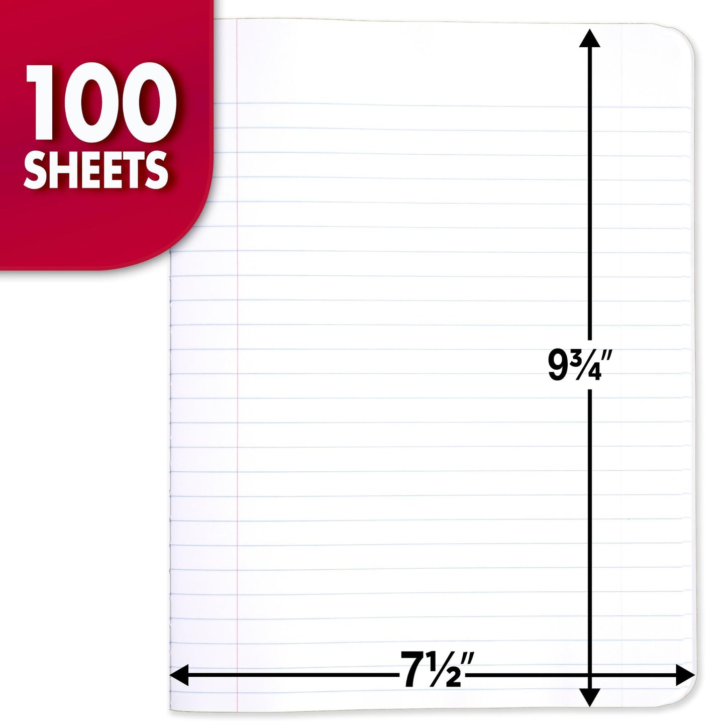 Mead Composition Notebook, 3 Pack, Wide Ruled Paper, 7 - 1/2" x 9 - 3/4", 100 Sheets per Comp Book, Black Marble (38301) - 7DAY'S