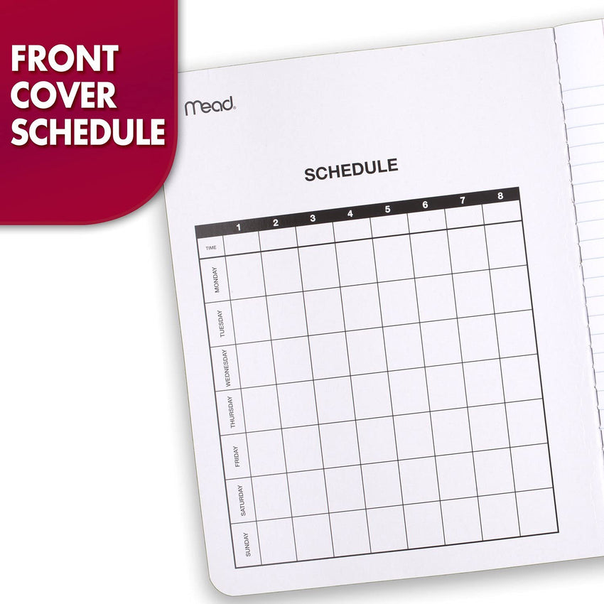 Mead Composition Notebook, 3 Pack, Wide Ruled Paper, 7 - 1/2" x 9 - 3/4", 100 Sheets per Comp Book, Black Marble (38301) - 7DAY'S