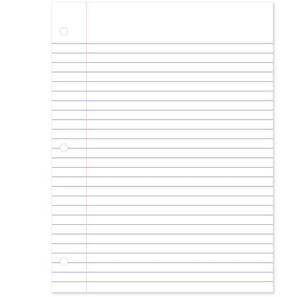 Mead Loose Leaf Paper, Wide Ruled Filler Notebook Paper, 8" x 10 - 1/2", 200 Sheets, Fits 3 - Ring Binder (15200) - 7DAY'S