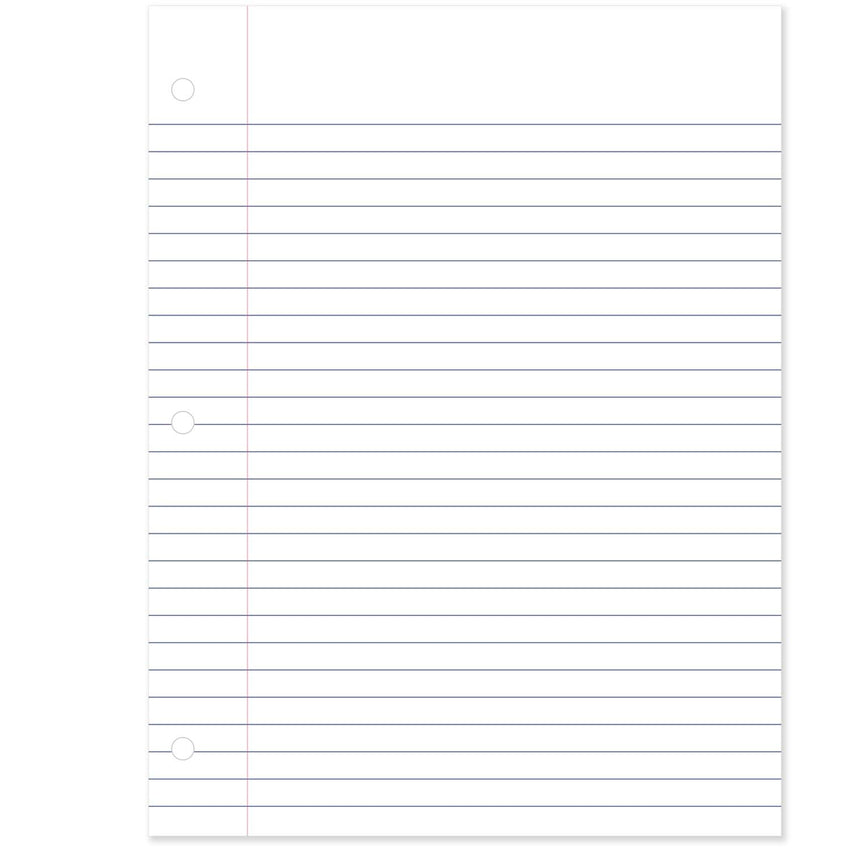 Mead Loose Leaf Paper, Wide Ruled Filler Notebook Paper, 8" x 10 - 1/2", 200 Sheets, Fits 3 - Ring Binder (15200) - 7DAY'S