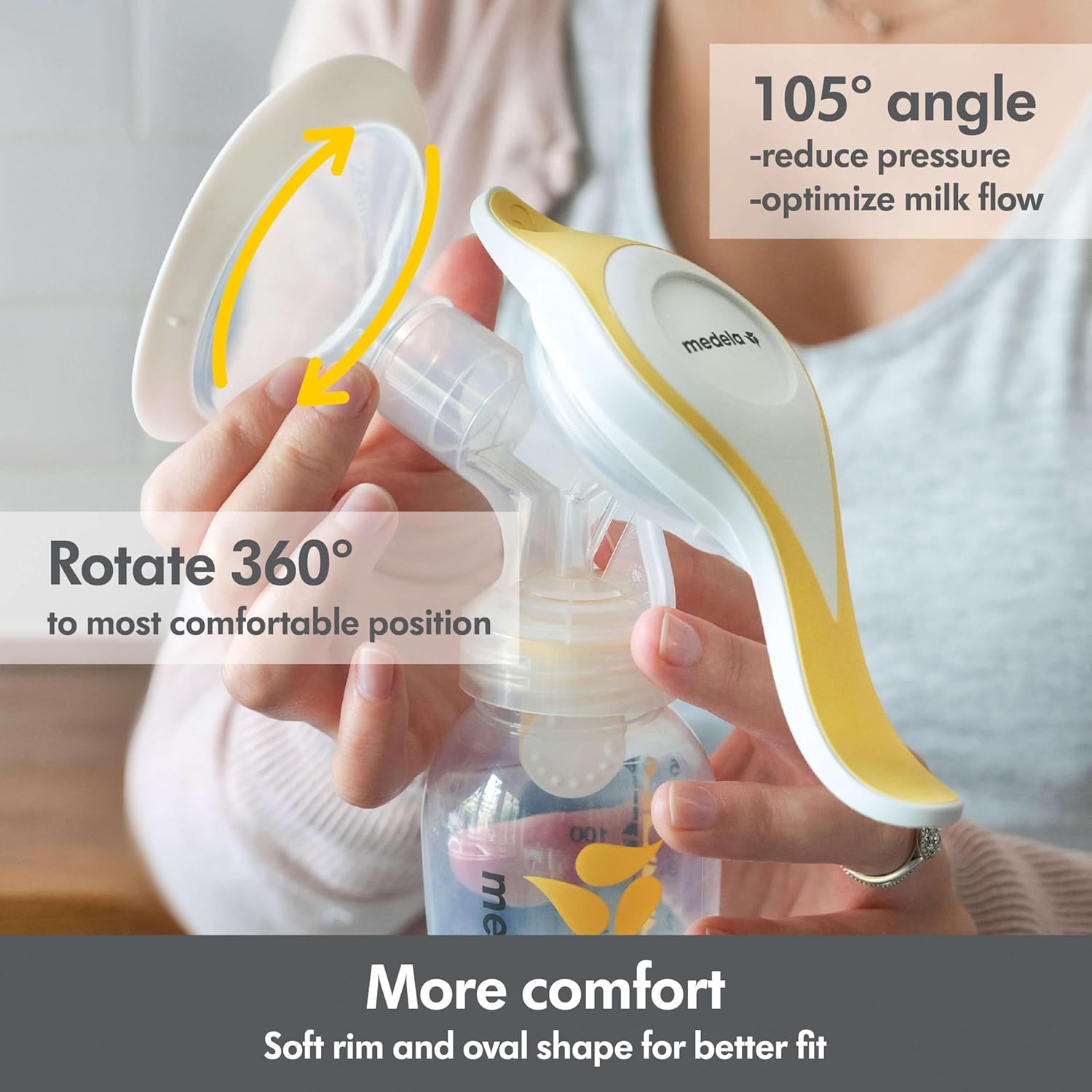 Medela Manual breast pump with Flex Shields Harmony Single Hand for More Comfort and Expressing More Milk - 7DAY'S