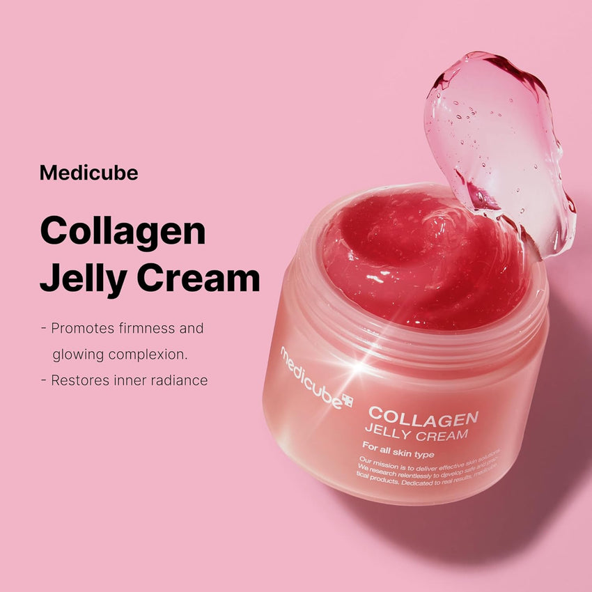 medicube Collagen Jelly Cream - Niacinamide & Freeze - Dried Hydrolyzed Collagen - Boosts skin barrier hydration & gives 24h Glow & Firmer looking skin | No artificial color, Korean skincare (3.71 fl.oz.) - 7DAY'S